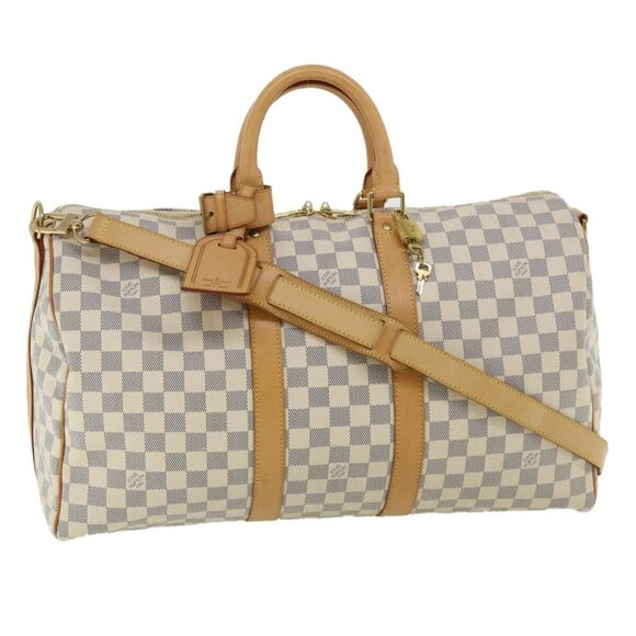 LOUIS VUITTON Damier Azur Keepall Bandouliere 45 Boston Bag N48223 Auth 32852SV - Picture 1 of 16